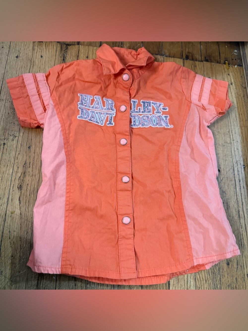 Harley-Davidson Baby Girl’s Short-Sleeve Button Front Shirt - Size 24 Months